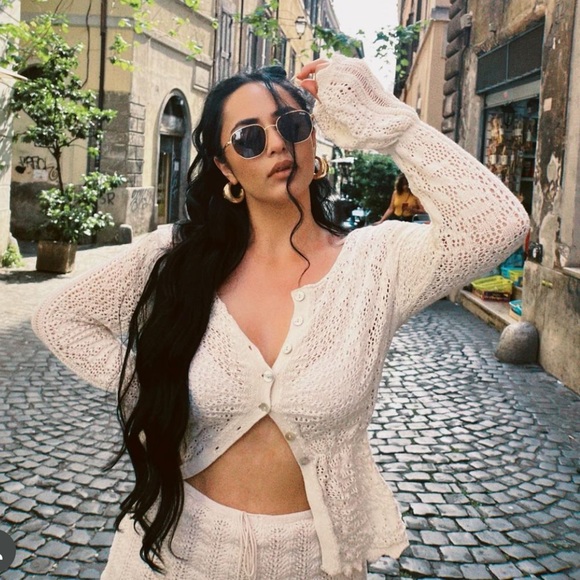 Zara pointelle knit jacket🤍 - Picture 1 of 11